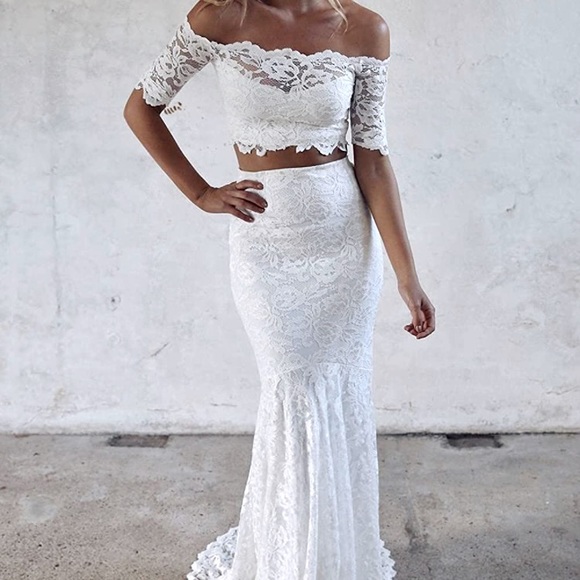 Dresses & Skirts - Brand New Two Piece Lace Wedding Dress